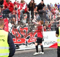 3.Liga - FC Ingolstadt 04 - SV Sandhausen - Andreas Zecke Neuendorf bei den Fans