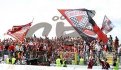 3.Liga - FC Ingolstadt 04 - Bayern München II - Fans Fahnen Feier Sieg