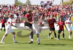 3.Liga - FC Ingolstadt 04 - VfB Stuttgart II - 1:1 - Tumult am Stuttgarter Tor. Moritz Hartmann bekommt den Ball nicht ins Tor