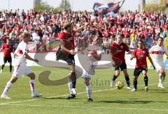 3.Liga - FC Ingolstadt 04 - VfB Stuttgart II - 1:1 - Tumult am Stuttgarter Tor. Moritz Hartmann bekommt den Ball nicht ins Tor