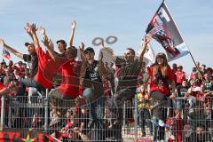 3.Liga - FC Ingolstadt 04 - SpVgg Unterhaching - Fans Jubel Fahnen