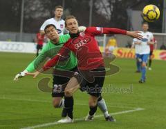 3.Liga - FC Ingolstadt 04 - 1.FC Heidenheim -Zweikampf mit Torwart Baum, Moritz Hartmann