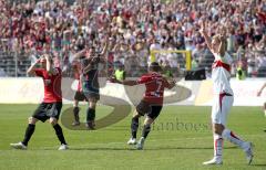 3.Liga - FC Ingolstadt 04 - VfB Stuttgart II - 1:1 - Ersin Demir köpft zum 2:1 und Schiedssrichter Malte Dittrich pfeift Abseits. links Moritz Hartmann