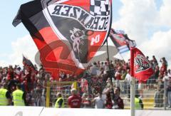 3.Liga - FC Ingolstadt 04 - Bayern München II - Fans Fahnen Feier Sieg