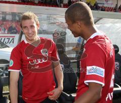 3.Liga - FC Ingolstadt 04 - SpVgg Unterhaching - Moritz Hartmann und David Pisot freuen scih