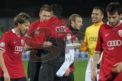 3.Liga - FC Ingolstadt 04 - 1.FC Heidenheim - Steven Ruprecht wird gratuliert von Michael Wenczel