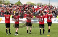 3.Liga - FC Ingolstadt 04 - SV Sandhausen - Fans Jubel Danke
