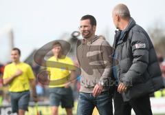 3.Liga - FC Ingolstadt 04 - FC Carl Zeiss Jena - Trainer Michael Wiesinger und Peter Jackwerth nach dem Spiel