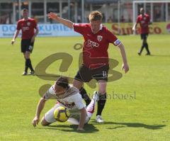 3.Liga - FC Ingolstadt 04 - VfB Stuttgart II - 1:1 - Andreas Zecke Neuendorf im Zweikampf