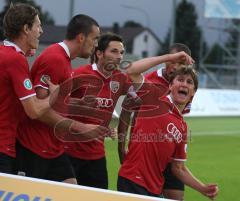 3.Liga - FC Ingolstadt 04 - Wacker Burghausen - Jubel des Teams Andreas Buchner