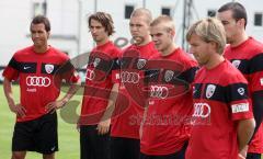 3.Bundesliga - FC Ingolstadt 04 - Trainingsbeginn Saison 2009/2010 - von links Moise Bambara, Markus Karl, Steven Ruprecht, Steffen Schneider, Malte Metzelder und Fabian Gerber