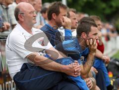 3.Bundesliga - FC Ingolstadt 04 - Vorbereitung - FC Gerolfing - 0:8 - Trainerbank, Horst Köppel, Michael Wiesinger und Brano Arsenovic zufrieden