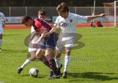 Bayernliga - FC Ingolstadt 04 II - Bad Kötzting - rechts Fabrice Lassonde und links hinten Thomas Berger