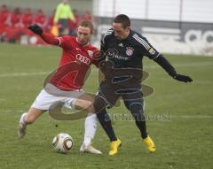 Testspiel - FC Bayern - FC Ingolstadt 04 - Zweikampf Moritz Hartmann gegen Franck Ribery