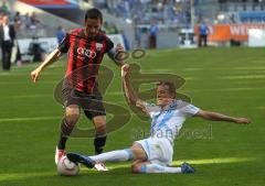 2.Liga - 1860 München - FC Ingolstadt 04 - 1:1 - Benjamin Schwarz stört Stefan Leitl und foult ihn