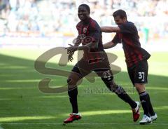 2.Liga - 1860 München - FC Ingolstadt 04 - 1:1 - Tor Ausgleich Jubel Edson Buddle, hier mit Andreas Görlitz