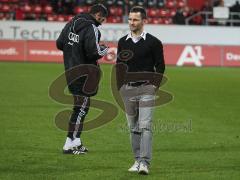 2.Liga - FC Ingolstadt 04 - Energie Cottbus - Trainer Michael Wiesinger und Uwe Wolf gehen vom Platz