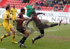 2.Liga - FC Ingolstadt 04 - Alemannia Aachen 2:1 - Edson Buddle knapp vorbei