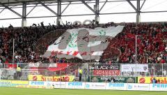2.Liga - FC Ingolstadt 04 - Vfl Osnabrück 0:1 - Spruchband Ultras Fans Fahnen Jubel