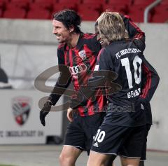 2.Liga - FC Ingolstadt 04 - MSV Duisburg 1:1 - Tor Edson Buddle Jubel - mit Fabian Gerber und Morino Biliskov