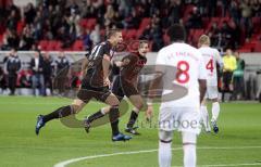 2.Liga - FC Ingolstadt 04 - Energie Cottbus - Tor Marko Futacs jubelt und 
Manuel Hartmann