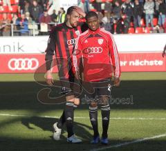 2.Liga - FC Ingolstadt 04 - Armenia Bielefeld 1:0 - Malte Metzelder und Edson Buddle nach dem Spiel erleichtert