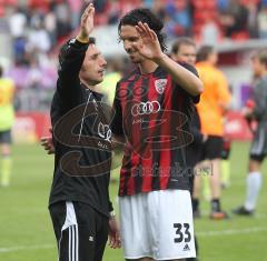 2.Liga - FC Ingolstadt 04 - Erzgebirge Aue 0:0 - Sven Kmetsch mit Marino Biliskov