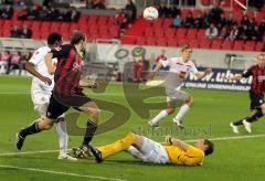 2.Liga - FC Ingolstadt 04 - Energie Cottbus - Tobias Fink wird vom Torwart Kirschbaum gestoppt