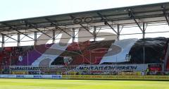 2.Liga - FC Ingolstadt 04 - FC Augsburg - Fans Jubel Fahnen Spruchband