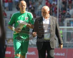 2.Liga - FC Ingolstadt 04 - FC Augsburg - 1:4 - Sascha Kirschstein und Peter Jackwerth nach dem Spiel