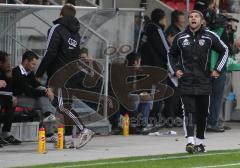 2.Liga - FC Ingolstadt 04 - Energie Cottbus 1:2 - Uwe Wolf schreit zum Schiedsrichter, links Michael Wiesinger senkt den Kopf