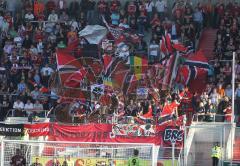 2.Liga - FC Ingolstadt 04 - Fortuna Düsseldorf 3:0 - Fans Jubel Fahnen