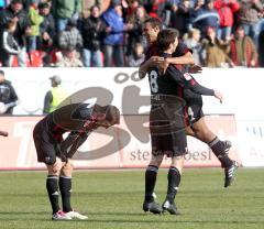 2.Liga - FC Ingolstadt 04 - Alemannia Aachen 2:1 - Sieg Jubel Stefan Leitl Markus Karl und Marvin Matip