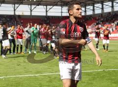 2.Liga - FC Ingolstadt 04 - FC Erzgebirge Aue - 0:0 - stefan Leitl geht zu den Fans