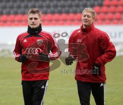 2.Liga - FC Ingolstadt 04 - Neuzugänge im Training nach der Winterpause - Artur Wichniarek mit Sebastian Zielinsky