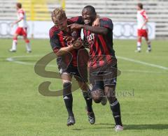 Bayernliga - FC Ingolstadt 04 II - TSV Aindling - Serge Yohouha mit dem 2:0 Jubel Tor mit Stanislav Herzel