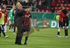 DFB Pokal - FC Ingolstadt 04 - Karlsruher SC - 2:0 - Peter Jackwerth jubelt mit Stefan Leitl