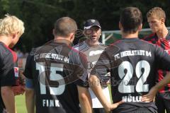 Testspiel - FC Gerolfing -  FC Ingolstadt 04 - 1:5 - Trainer Uwe Wolf Ansprache vor Tobias Fink, Stefan Müller, Zielinsky und Wittek