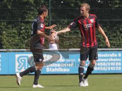 Testspiel - FC Gerolfing -  FC Ingolstadt 04 - 1:5 - Moritz Hartmann gratuliert Stefan Leitl zum 1:0