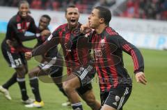 2.BL - FC Ingolstadt 04 - FC St. Pauli 1:0 - Tor Jubel Ahmed Akaichi Sieg mit Marvin Matip