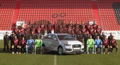 2.BL - FC Ingolstadt 04 - Mannschaftsfoto nach der Winterpause 2012 - Sponsor Audi