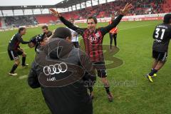 2.BL - FC Ingolstadt 04 - Karlsruher SC 2:1 - Sieg Feier auf dem Spielfeld Marino Biliskov, Andreas Schäfer