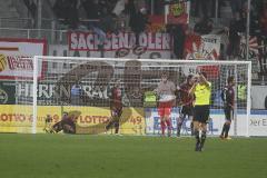 2.BL - FC Ingolstadt 04 - Union Berlin - 3:3 - Ausgleich in der letzten Sekunde durch Berlin, der FC IN 04 am Boden