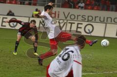 2.BL - FC Ingolstadt 04 - Union Berlin - 3:3 - Andreas Buchner erzielt das 3:2, Markus Karl kommt nicht hin Tor