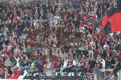 2.BL - FC Ingolstadt 04 - SC Paderborn - Sieg Jubel Fans Fahnen