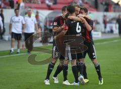 2.Liga - FC Ingolstadt 04 - FC Hansa Rostock 3:1 - Moritz Hartmann zieht ab und erzielt das 1:0 Tor Jubel