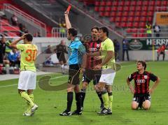 2.Liga - FC Ingolstadt 04 - Erzgebirge Aue - 0:0 - Nach Foul an Andreas Buchner bekommt Fabian Müller die Gelb Rote Karte