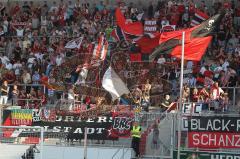 2.Liga - FC Ingolstadt 04 - FC Hansa Rostock 3:1 - Fans Jubel Fahnen