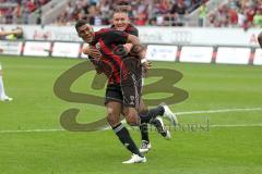 2.BL - FC Ingolstadt 04 - FC Energie Cottbus - 1:0 - Collin Quaner zieht ab und erzielt das 1:0 und damit den Siegtreffer Tor, Manuel Schäffler rennt ihm nach Jubel