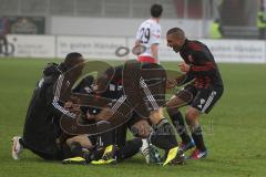 2.BL - FC Ingolstadt 04 - Union Berlin - 3:3 - Tor durch Andreas Buchner Ahmed Akaichi jubelt